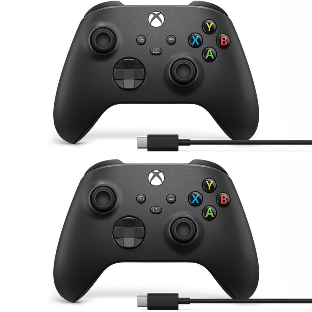 Microsoft Xbox Wireless Controller w/USB-C Cable for PC, Carbon Black, 1V8-00001