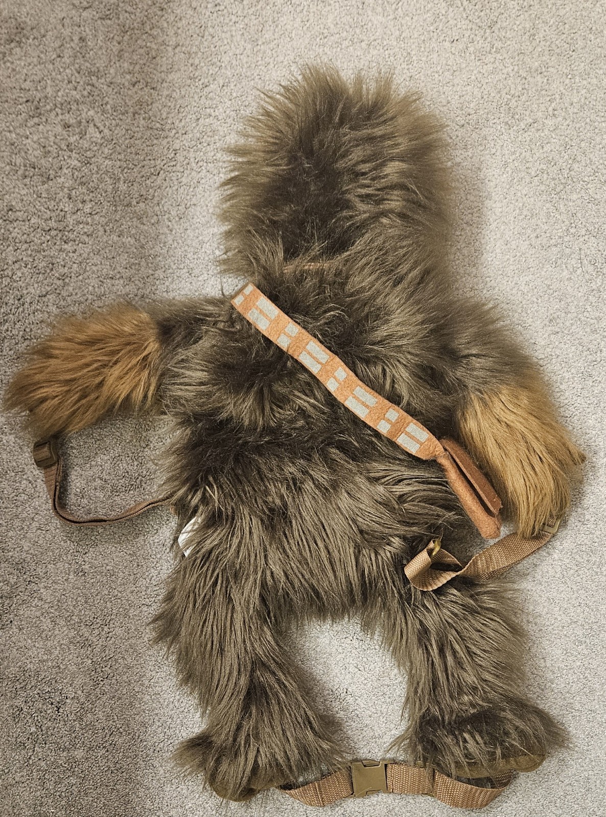 EUC Disney Star Wars Chewbacca Plush Backpack Brown Medium Bag Character Theme