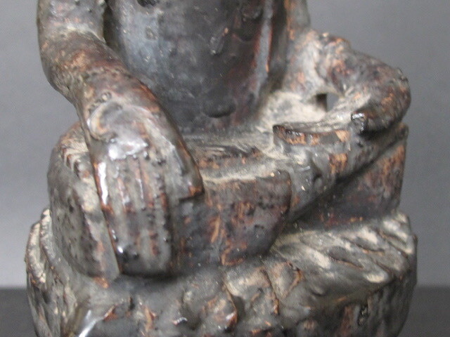 Antique Lacquered Wood Buddha, Burma