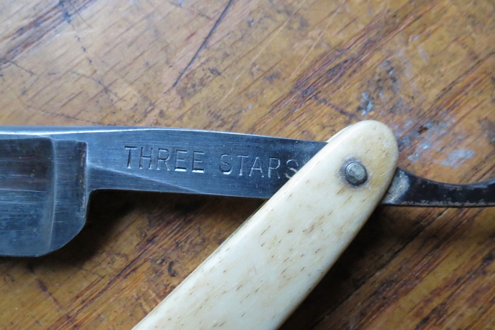 OLD THREE STARS STRAIGHT RAZOR - Solingen Germany