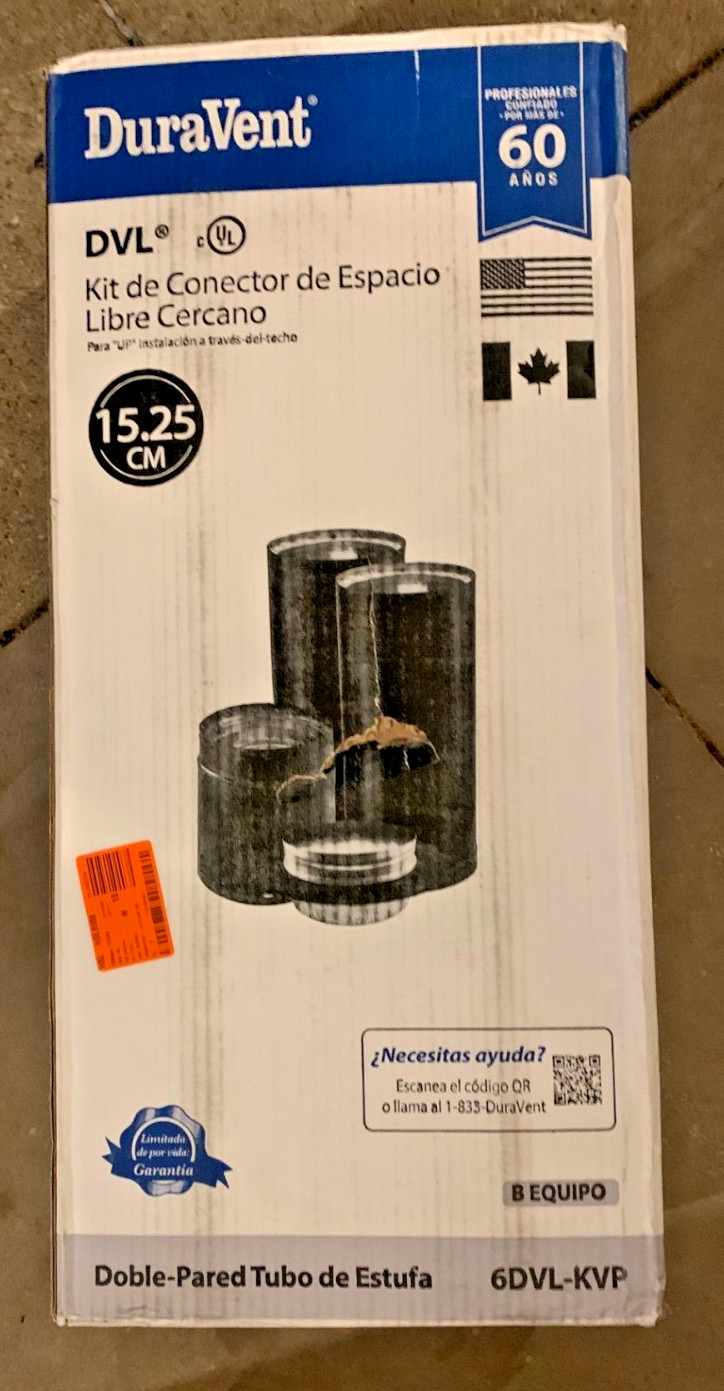 DuraVent 6DVL-KVP DVL 6"x60" Double-Wall Close Clearance Stove Pipe Connector