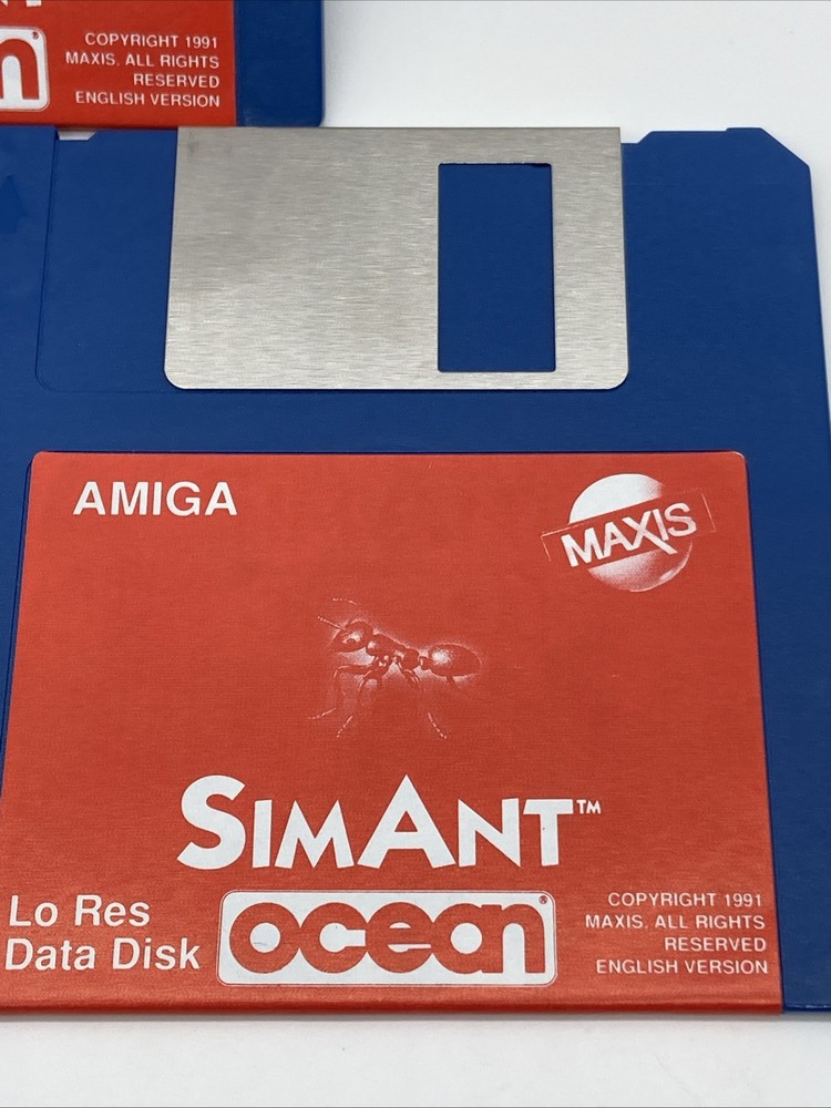 1991 SimAnt Ocean Amiga VYG PC Game Floppy Disk Set Untested