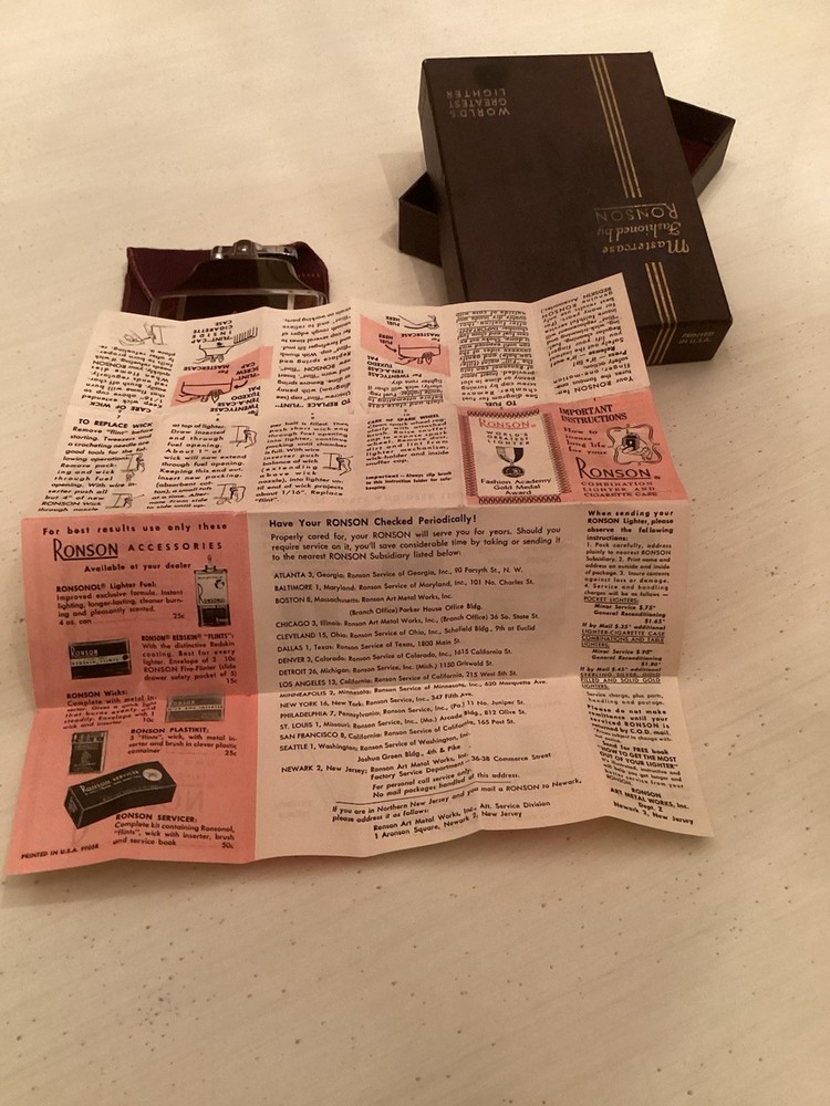 Ronson Mastercase Cigarette Lighter & Case USAAF WW2