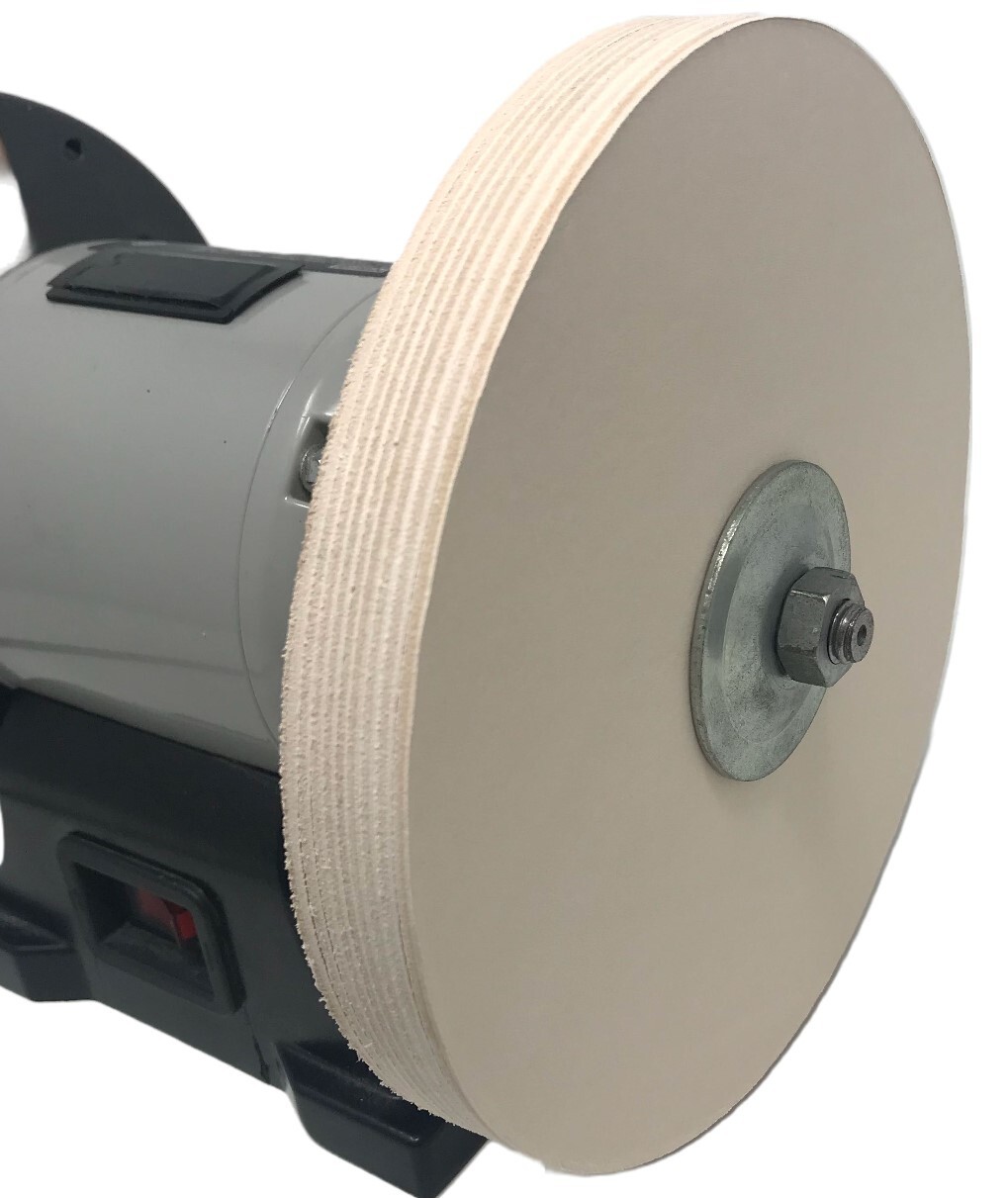 8 inch Leather Honing Wheel Fits 6 in. & 8 in. Bench Grinders and Polishers