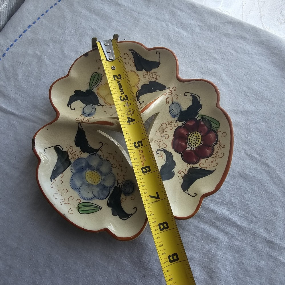 Vintage Floral Ceramic Divided Dish