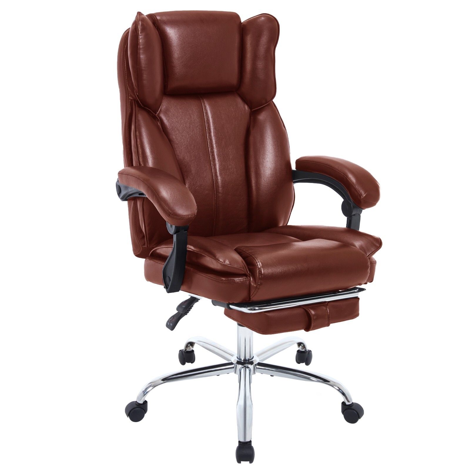 Tall Executive Office Chair with Footrest Leather Computer Chair