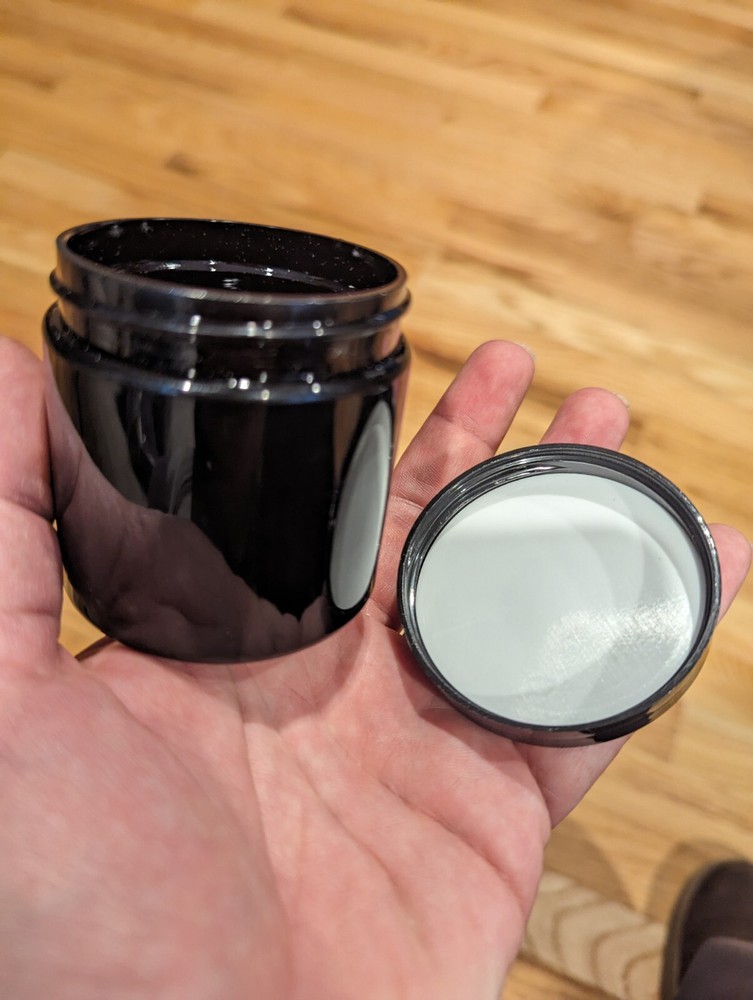 4 ounce Black Plastic Straight Sided Container With Lined Lid