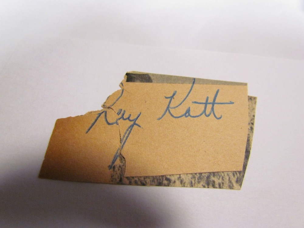 Ray Katt autographed Cut/Index Card