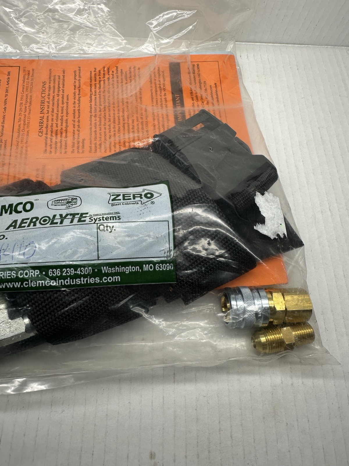 Clemco Industries Cool-Air Tube Model Cat 04410 For Blasting Helmets 90-100 PSI