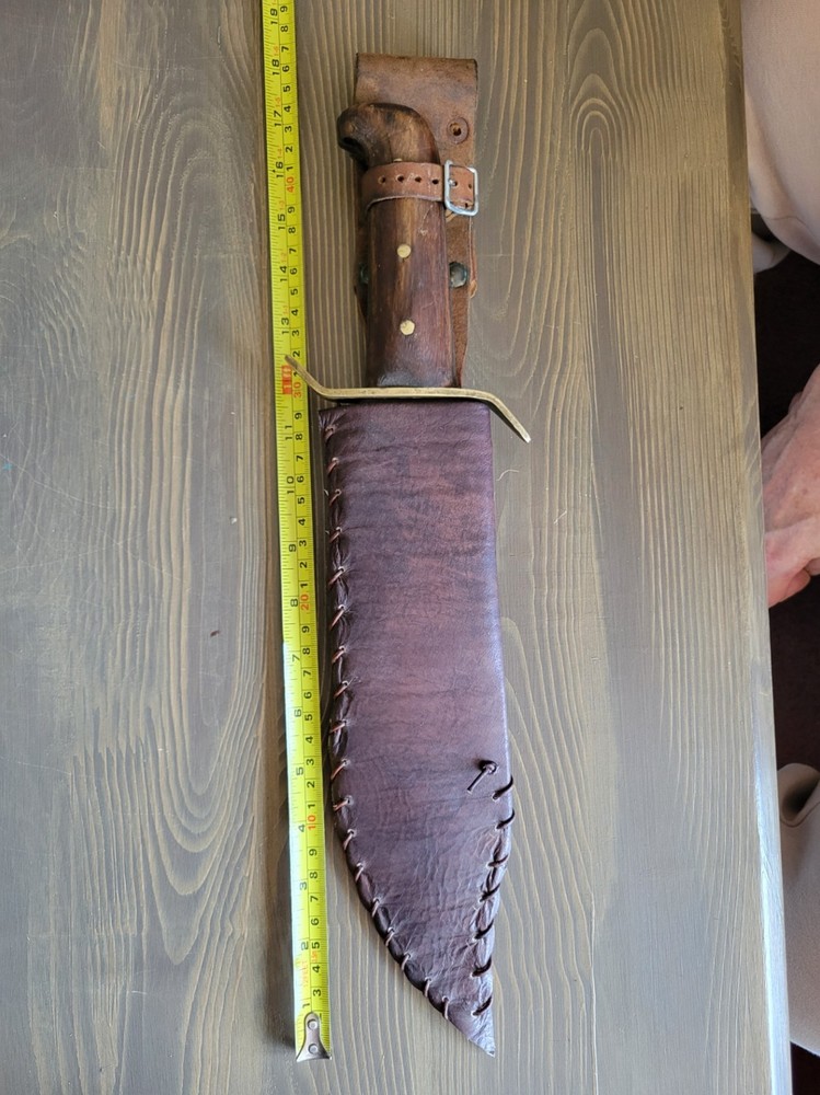 ANTIQUE Vintage Bowie Knife w/Custom Sheath