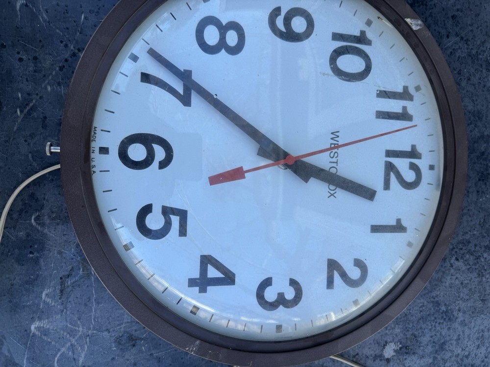 Vintage Westclox School Hanging Clock. NOT WORKING