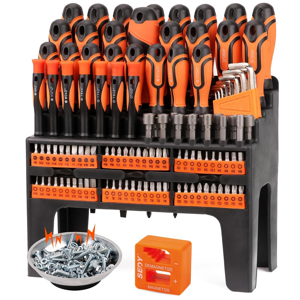 122Pc Magnetic Screwdriver Set Ratchet Handle Nut Driver Hex Key Socket Bits