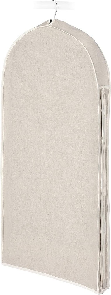 Zippered Garment Bag Natural Linen Easy-Pull Zipper Large