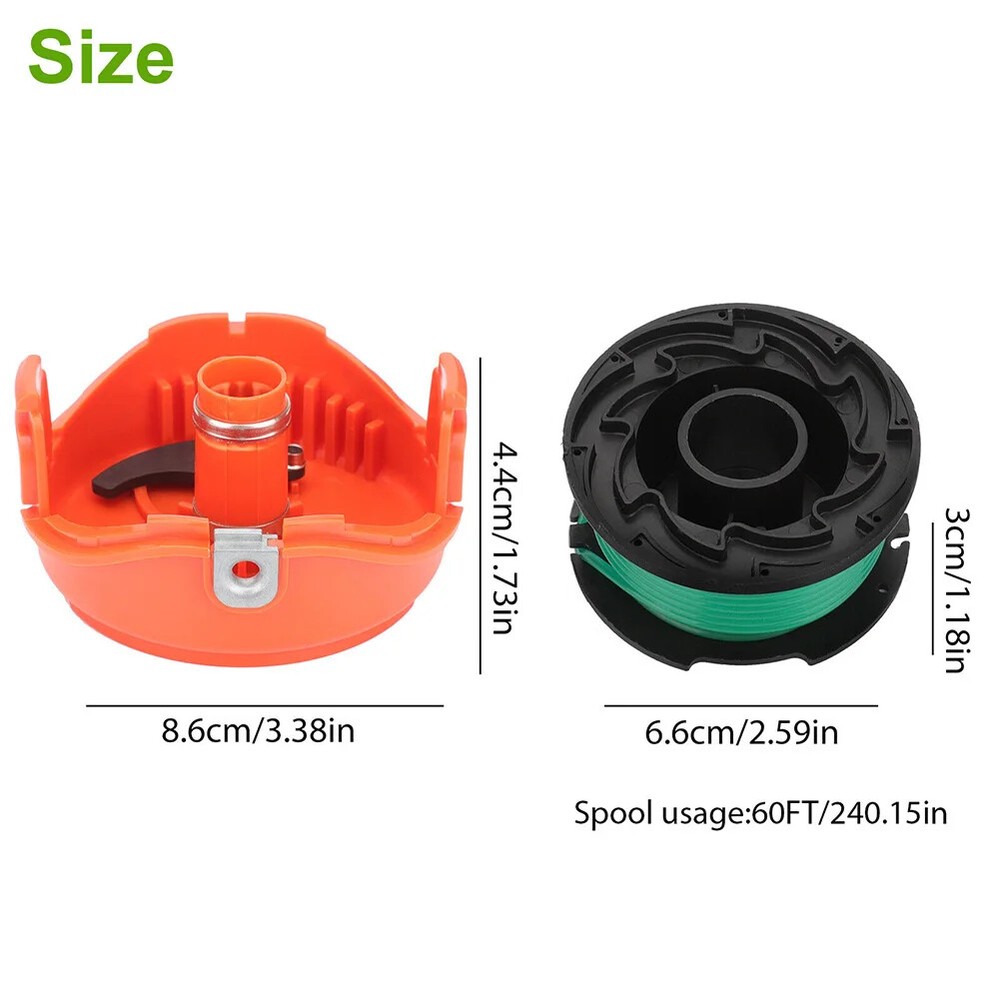 7Pack+1Cap For Black & Decker GH3000 SF-080 Grass Trimmer Replacement Spool Line
