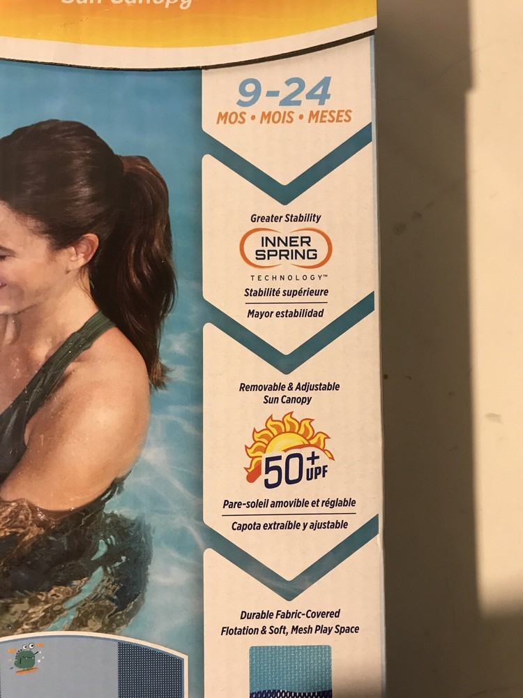 SwimWays Baby/Infant Spring Float Inflatable Swimming Pool Float with Canopy