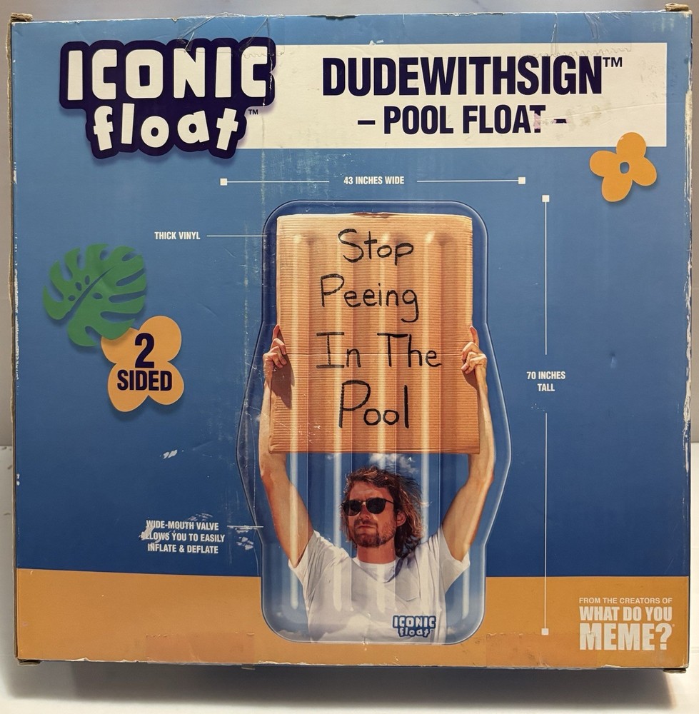 70” Inflatable Pool Float Stop Peeing In The Pool & Posting  Pics New Free Ship