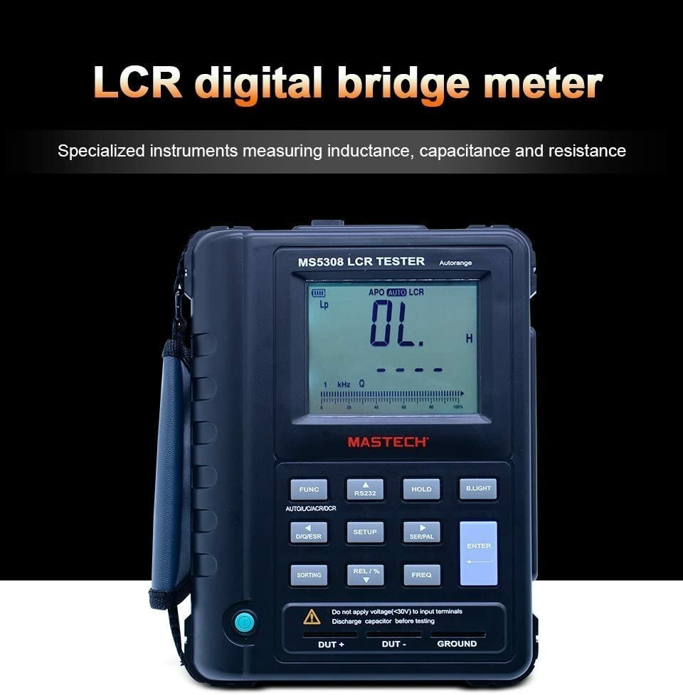 MS5308 100KHZ Smart Auto Rang Digital LCR Meter with Serial and Parallel Test