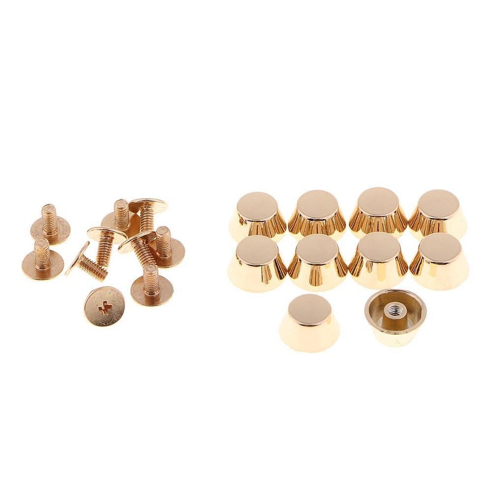 10pcs Leathercraft Flat Buckle Button Feet Nailhead Stud