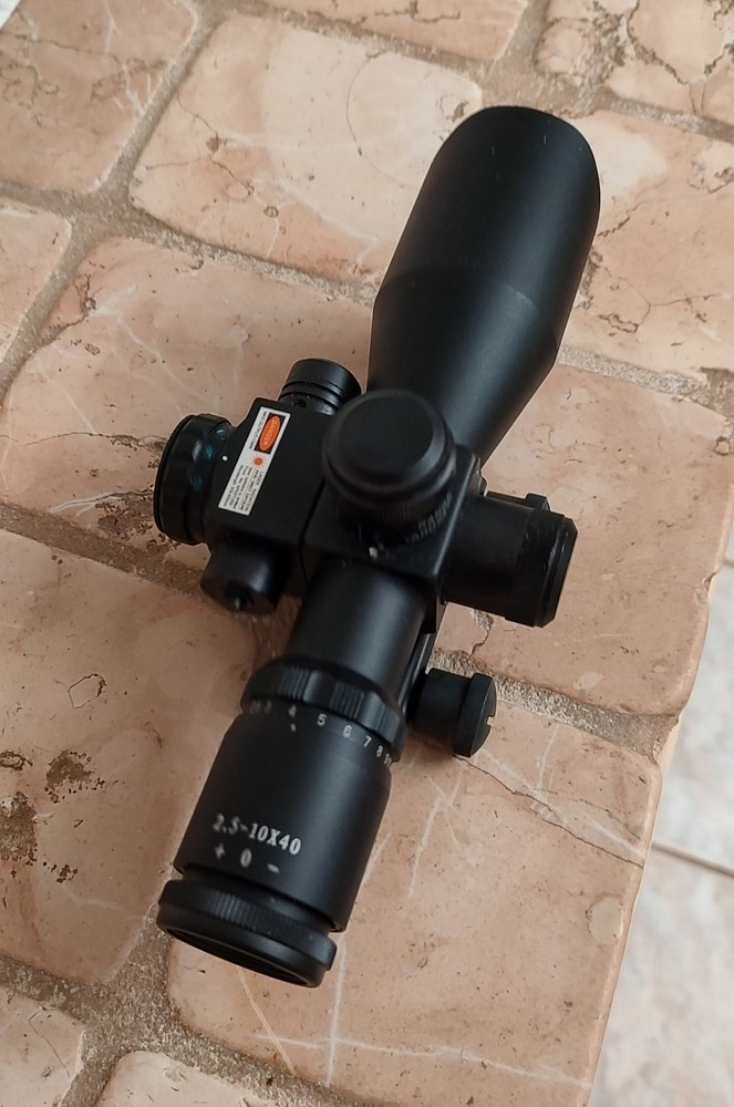 Fiber optic scope with laser & cross hair reticle
