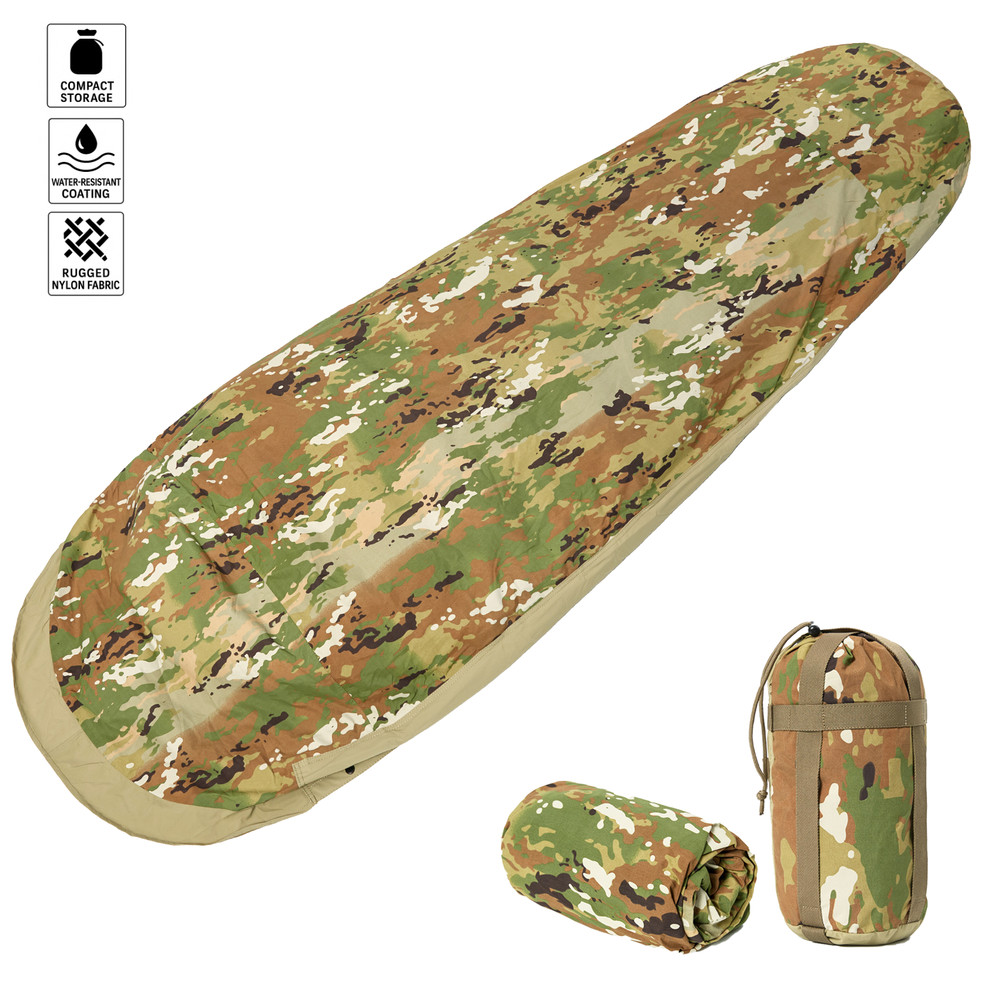 US Military Bivy Cover Waterproof Sleeping Bag Shell + Stuff Sack Modular System
