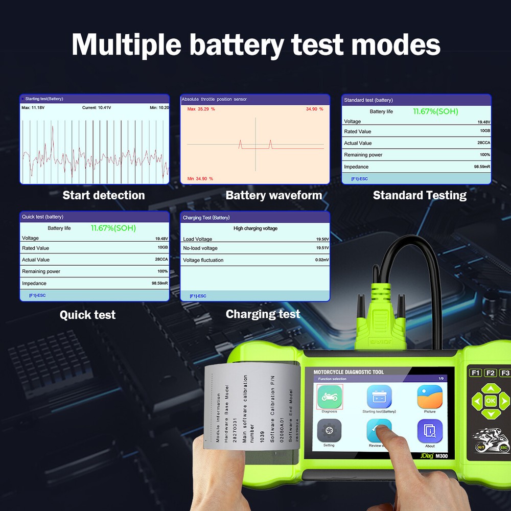 Original M300 Scanner OBD2 Motorcycle All System Diagnostic Fault Code Reader US
