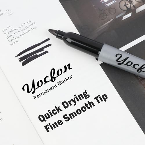 Permanent Markers Bulk, 144 Count Black Permanent Markers Set, Fine Tip,