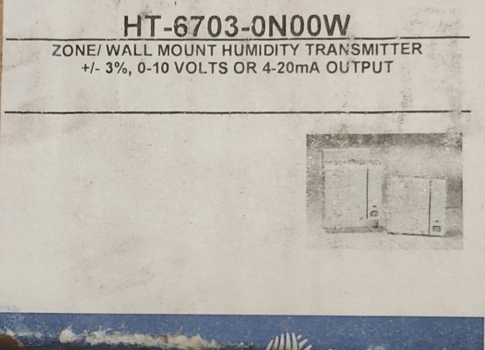 Johnson Controls zone/wall mount humidity sensor #HT-6703-0N00W