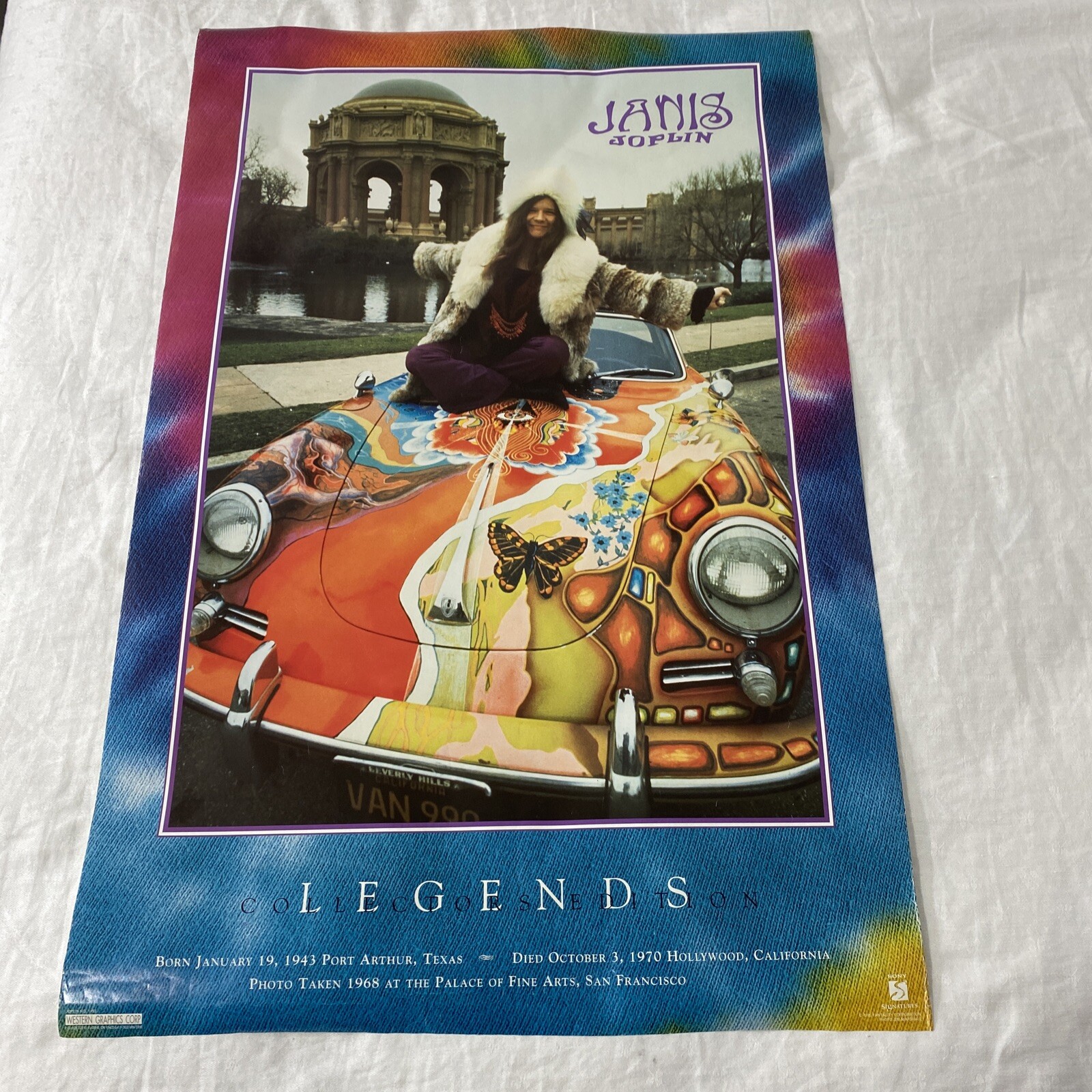 Vintage Janis Joplin Rock Legend Poster Sony 1995 Collectible