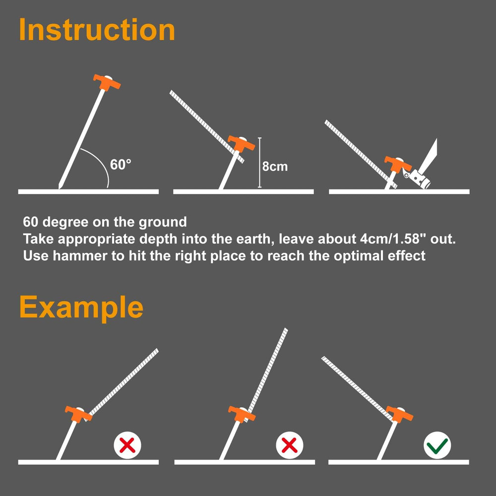 Tent Stakes Camping Tent Stakes, 10Pc-Pack (Orange)