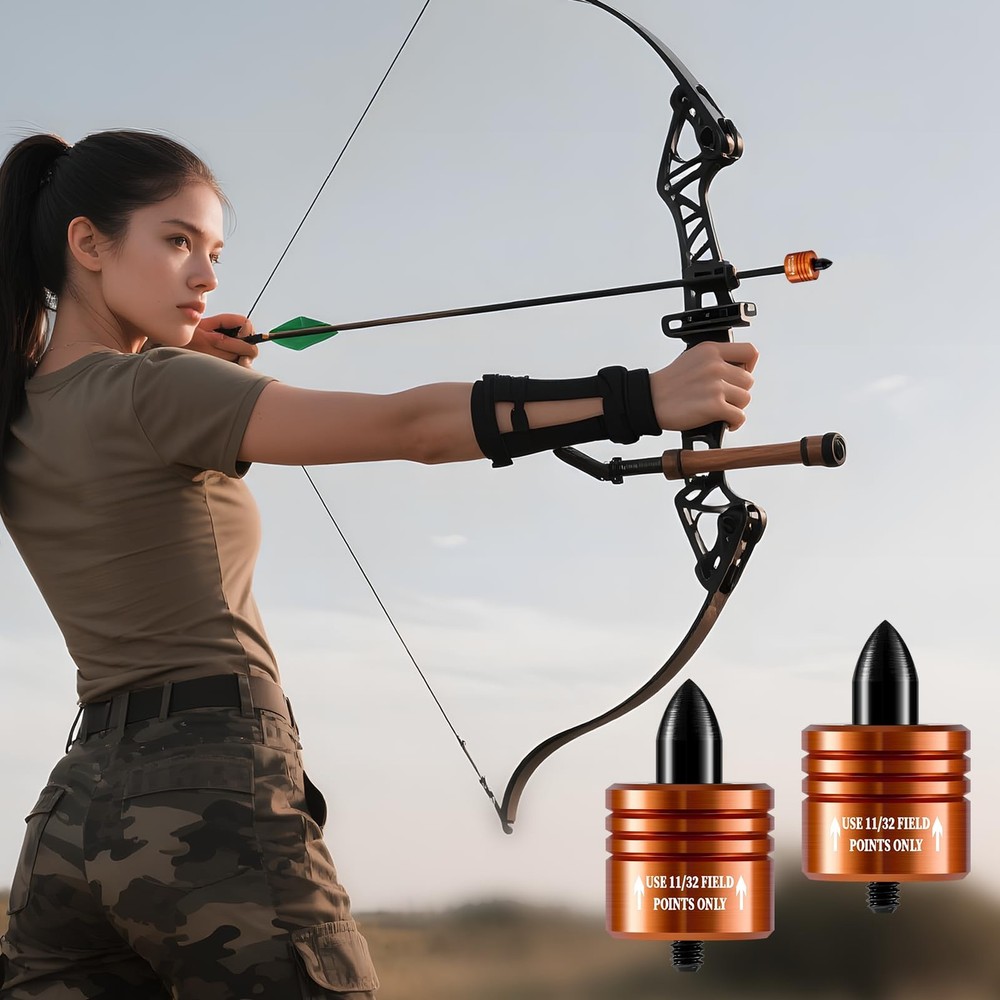 2PCS Crossbow Bolt Decocking Heads,Decocking Point Orange-2pcs