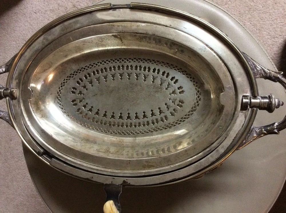 Antique Vintage D.K. Server Warmer Chafing Dish