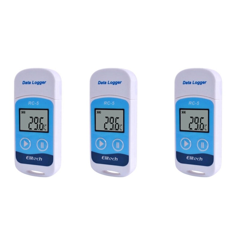 3X RC-5 High Precision Digital USB Temperature Data Logger for Warehousel6570-