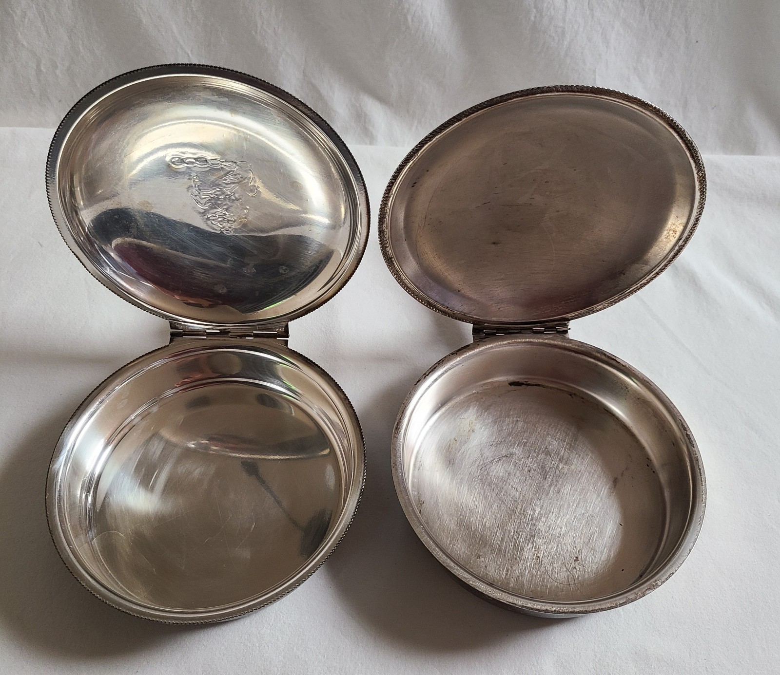 2 Vintage Silverplate Silent Butler Crumb Sweeper Set Antique Table Ash Catcher