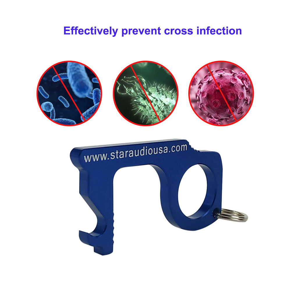 Portable 2Pcs Contactless Keychain No Touch Hand Tool Anti-Microbial Keychains