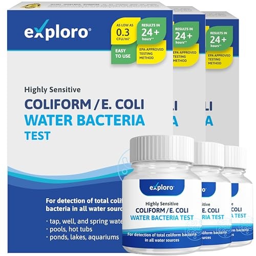 -Pack E Coli Water Test and Coliform Bacteria Water Test Kit, EPA Approved, 3