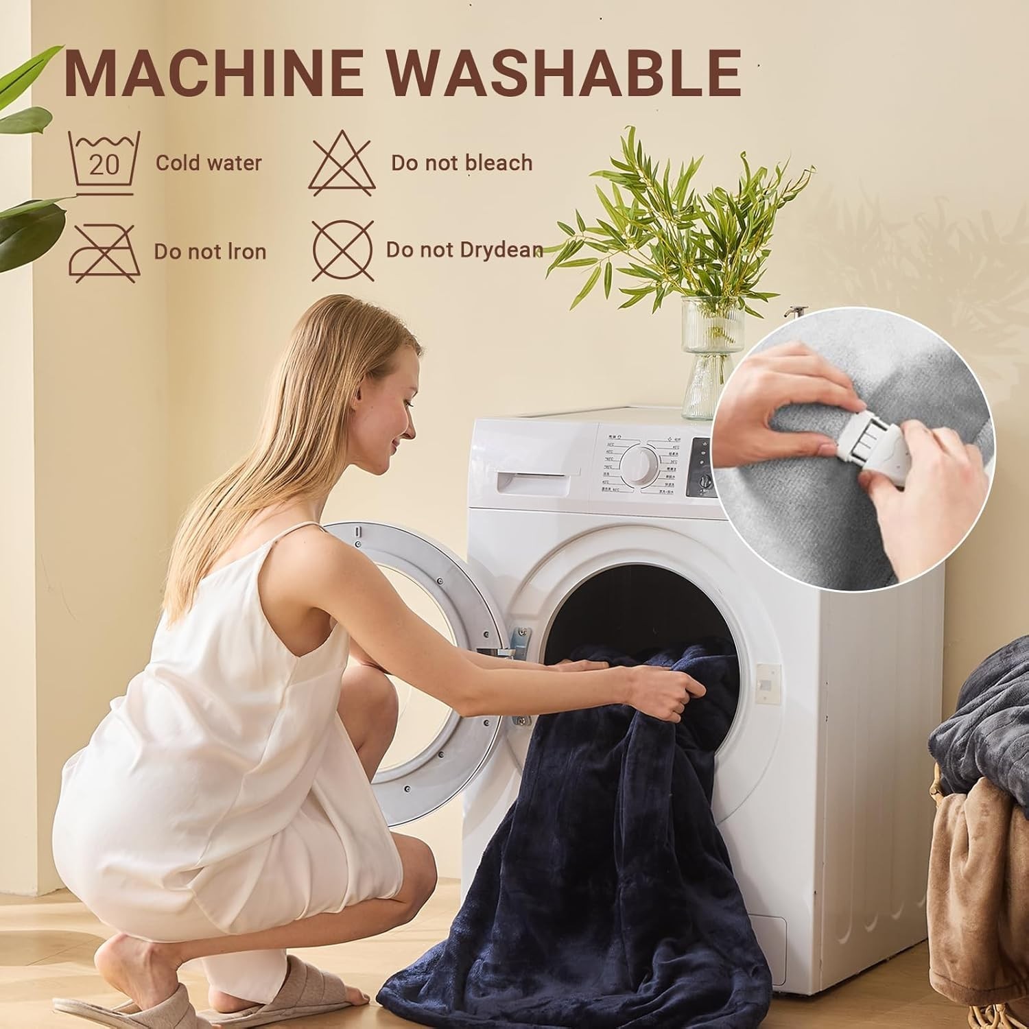 QUIBI Soft Flannel 4 Heat Levels Electric Heated Blanket Size Queen (84"x90")