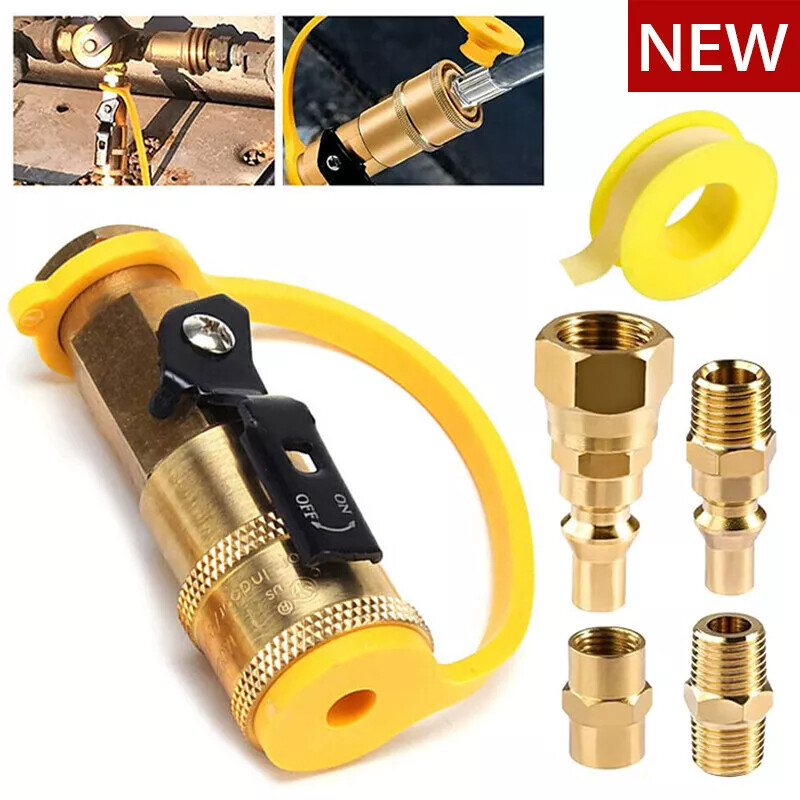 RV Quick Connect Fittings 1/4" NPT Propane Hose Adapter Set