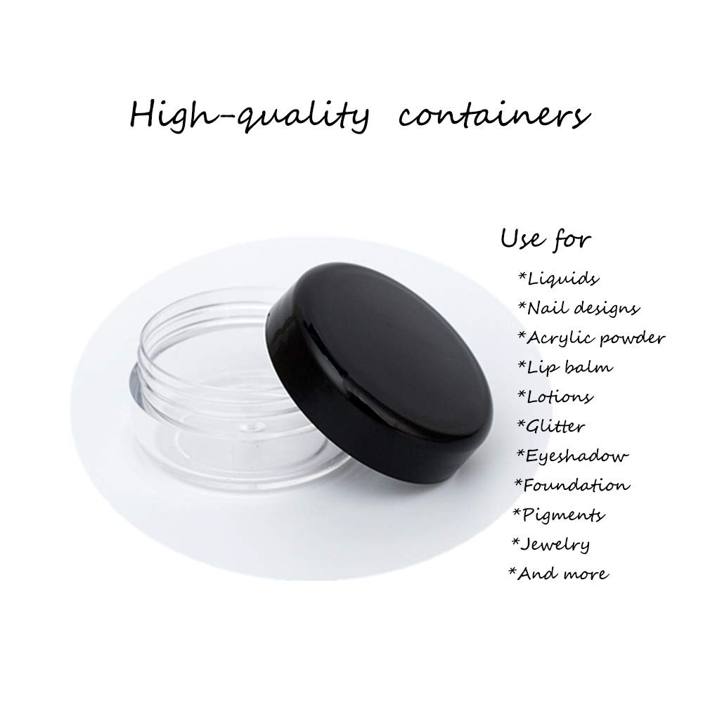 3 Gram Sample Containers with Lids, 50 Count Tiny Sample Jars, 3ML Makeup Cosmet