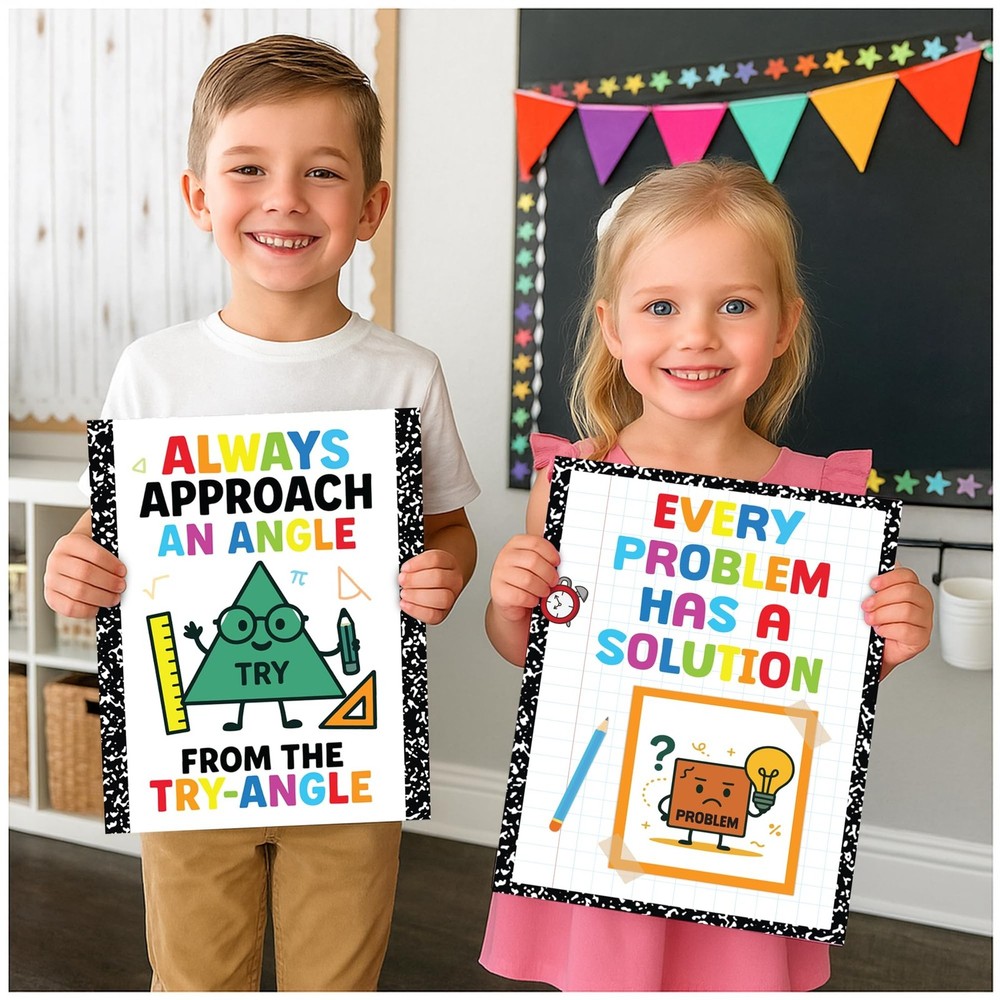 KATINAT 6pcs Math Posters for Middle School, Elementary and High School, Math...