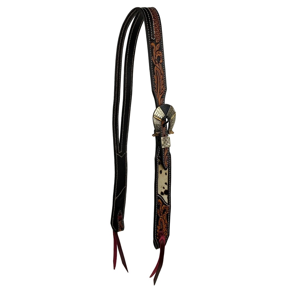 Showman Feather & Cowhide Split Ear Headstall
