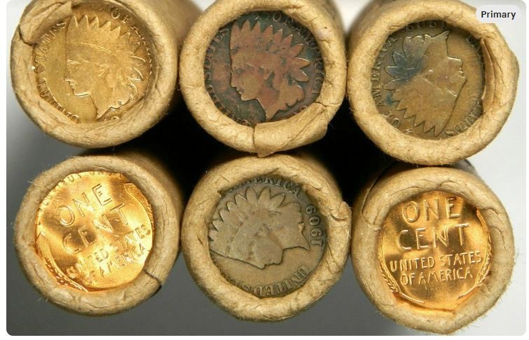 1909 Indian / BU Wheat Estate Sale ~ Wheat Rolls Unsearched Cents US Coin Pennie
