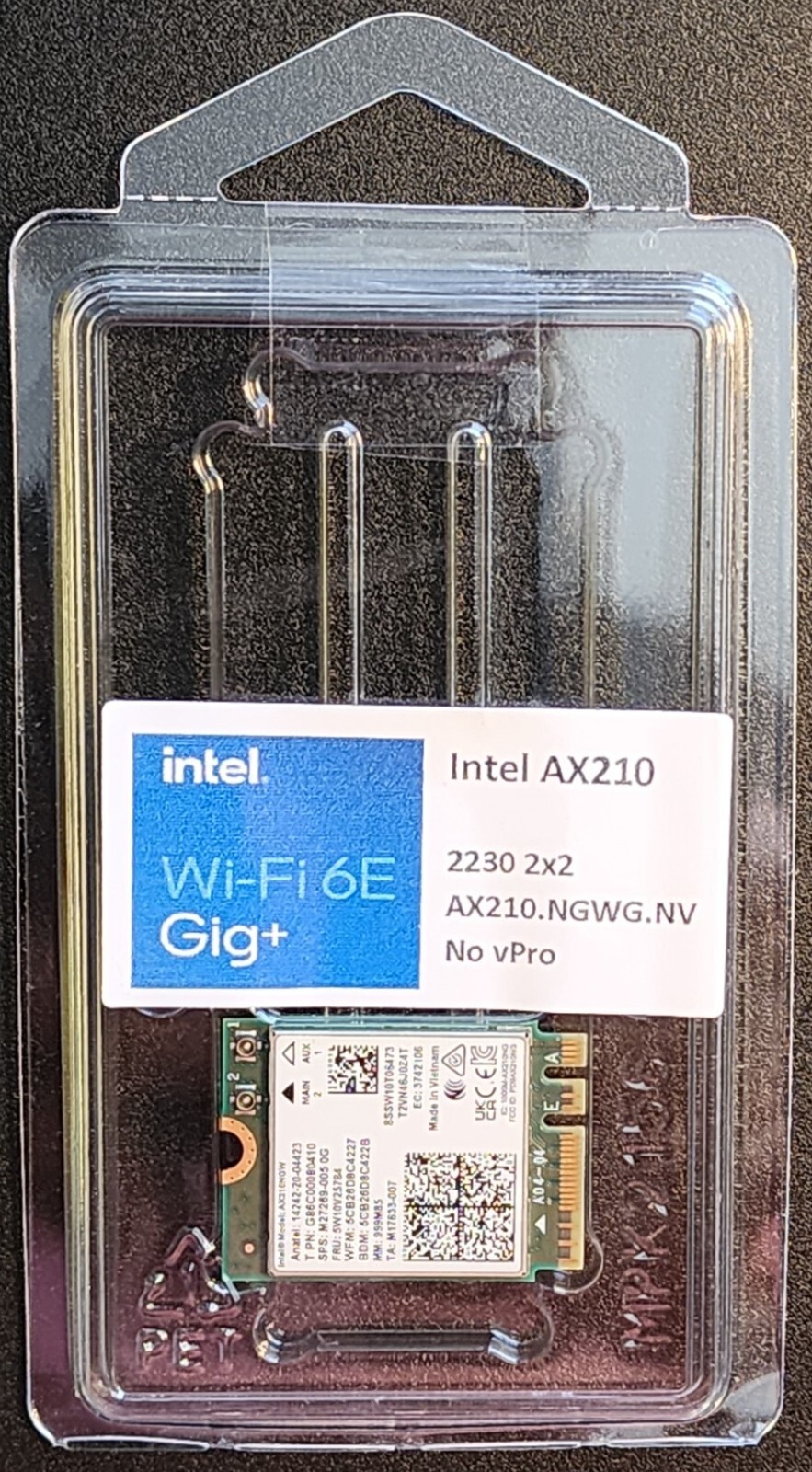 Intel AX210 WiFi 6E Card M2 2230 | Tri-Band | BT 5.2 | for Lenovo T15 Gen 1