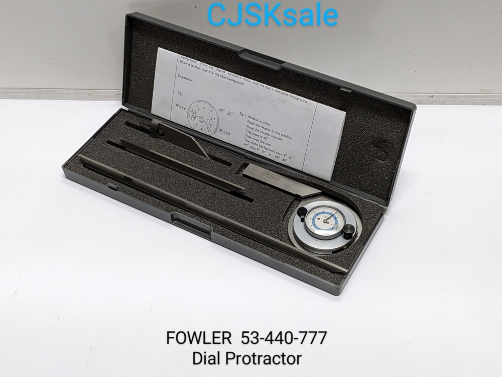FOWLER 52-440-777 Dial Protractor (NEW).