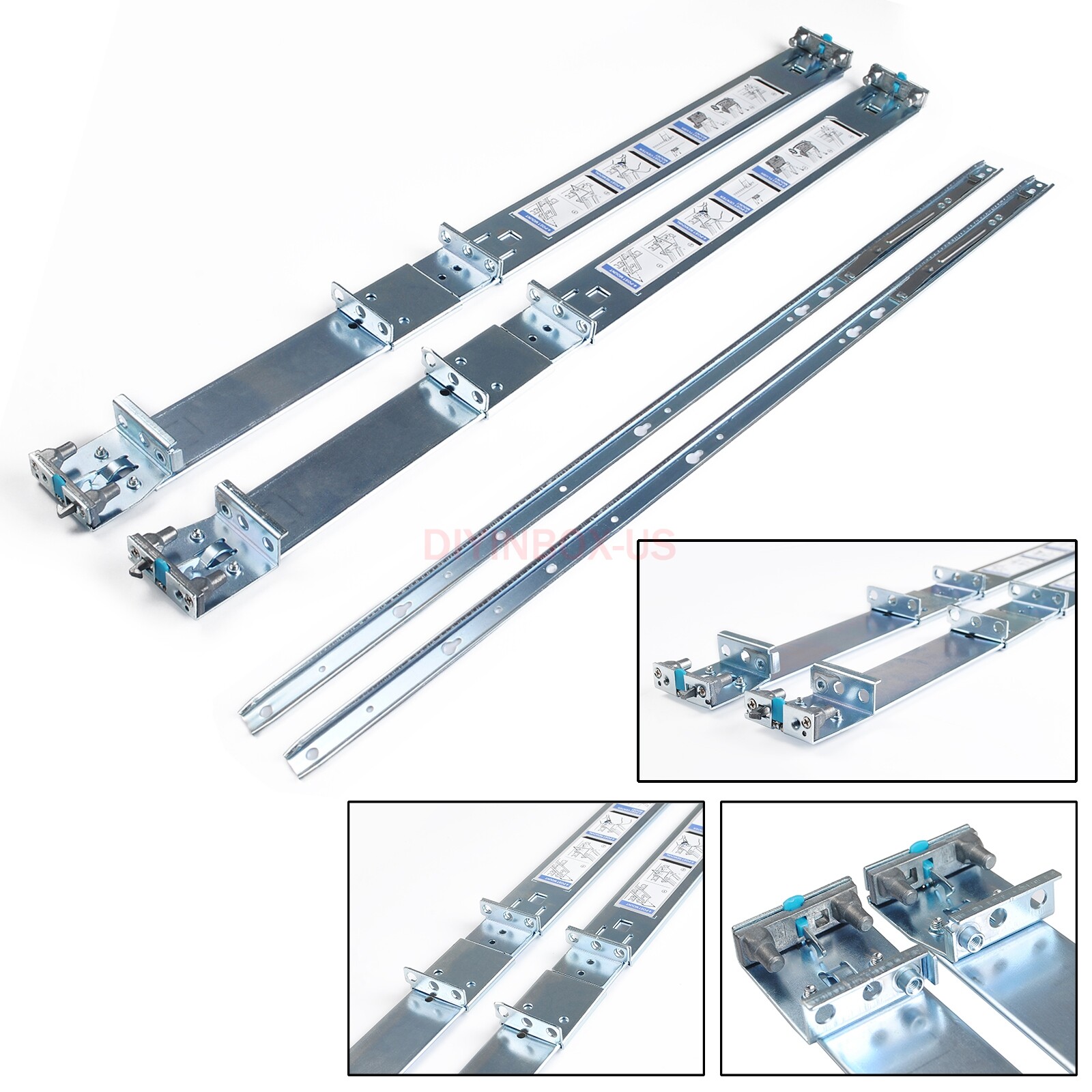 Dell PowerEdge R320 R420 R620 R630 R640 1U Static Ready Rail Rails Kit 053D7M