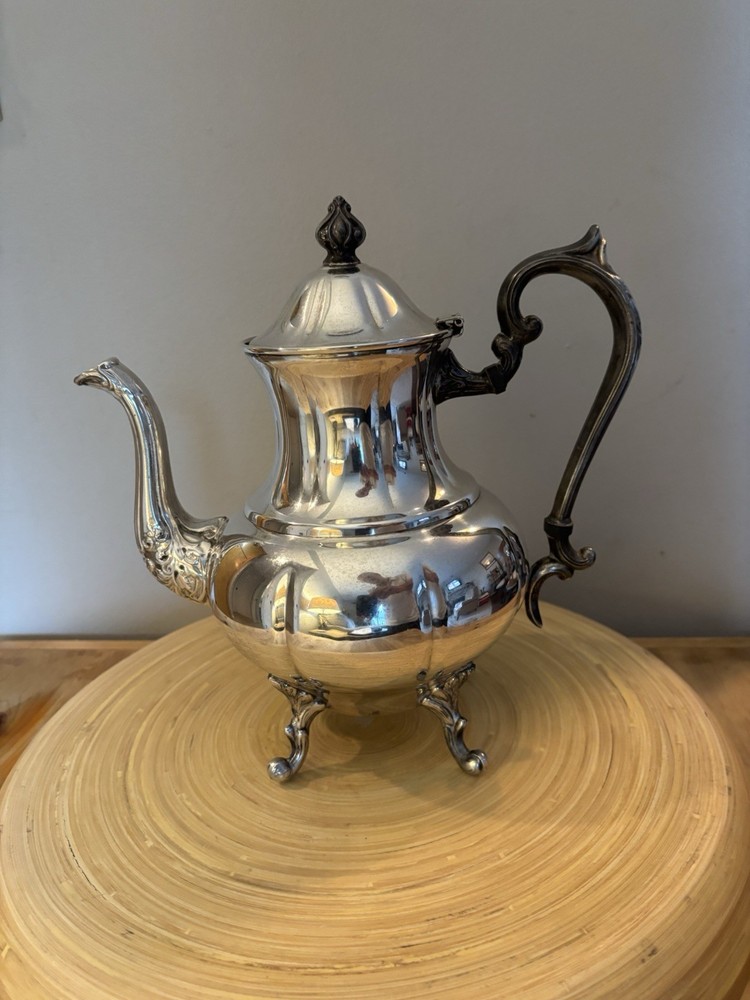 Sheridan Silver Co Silver Plate Tea Pot Silver On Copper 4 Footed