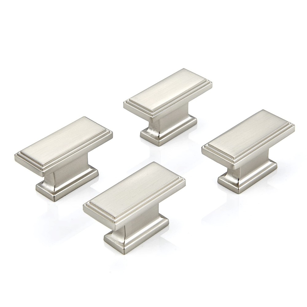 Rectangle Knobs - 10 Pack / 1.8 Inch(45mm), /Brushed Nickel Knobs for Cabinet...