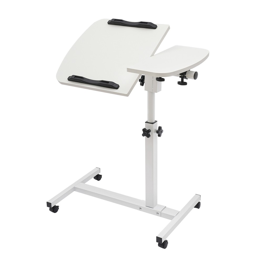 Rolling Laptop Desk Adjustable Notebook Computer Stand Bed Sofa Table Food Tray