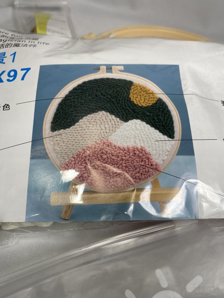 Punch Needle Starter Kit with Pre-Printed Pattern Cloth CCX97 Embroidery Unused