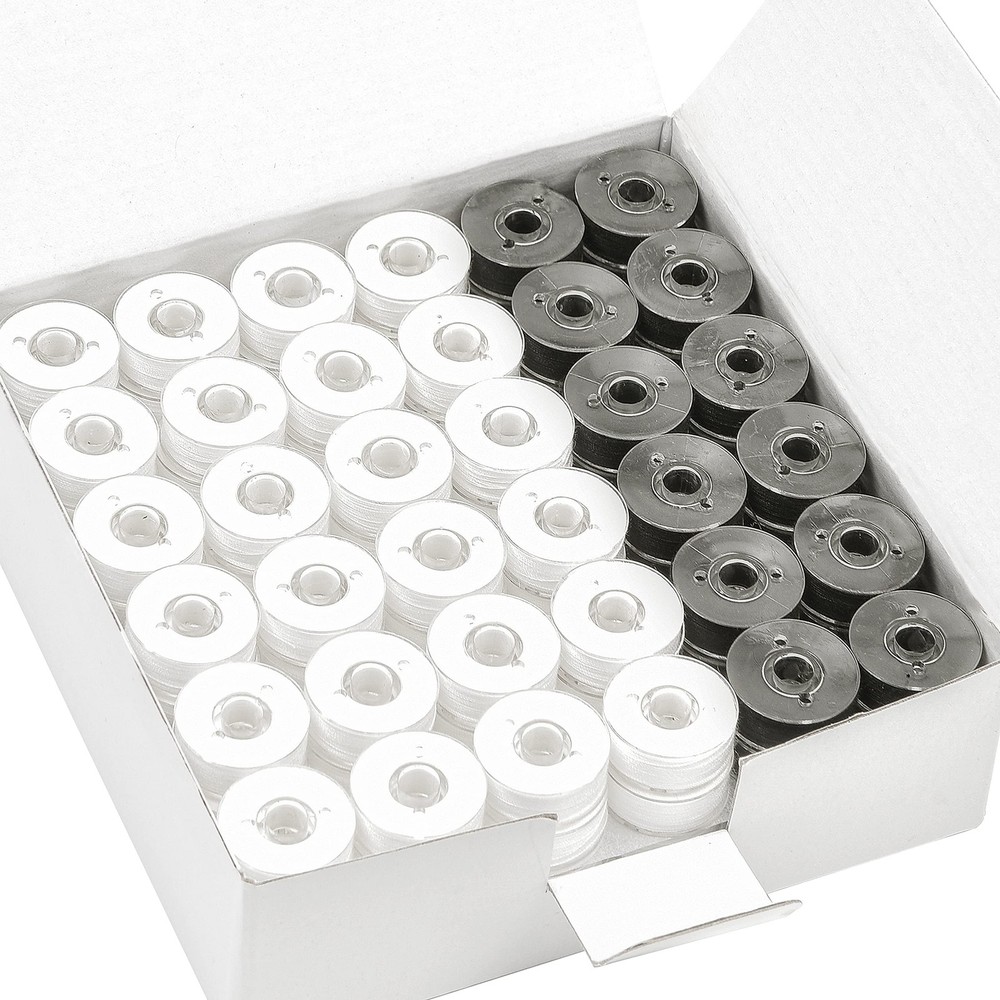 New brothread 144pcs Type L Size SA15596White+48Black Prewound Bobbin Thread