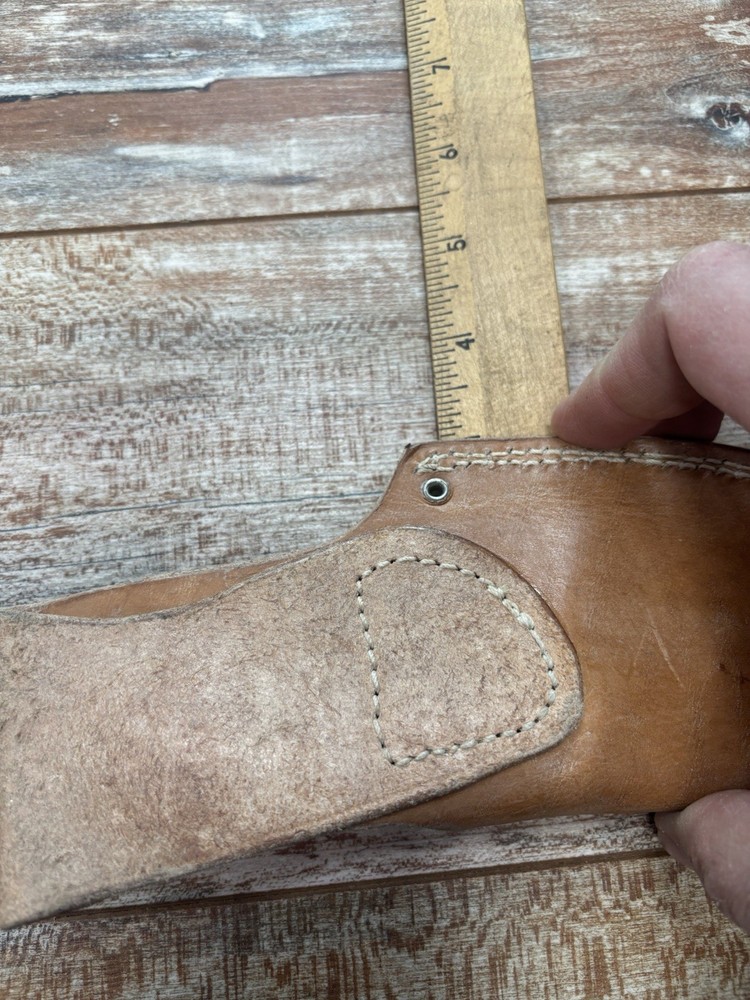 Vintage Fixed Blade Brown Leather Knife Sheath Forest Eagle Pattern